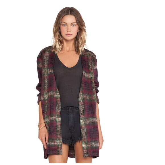 UNIF Nevermind Duster in Plaid - Picture 1 of 12